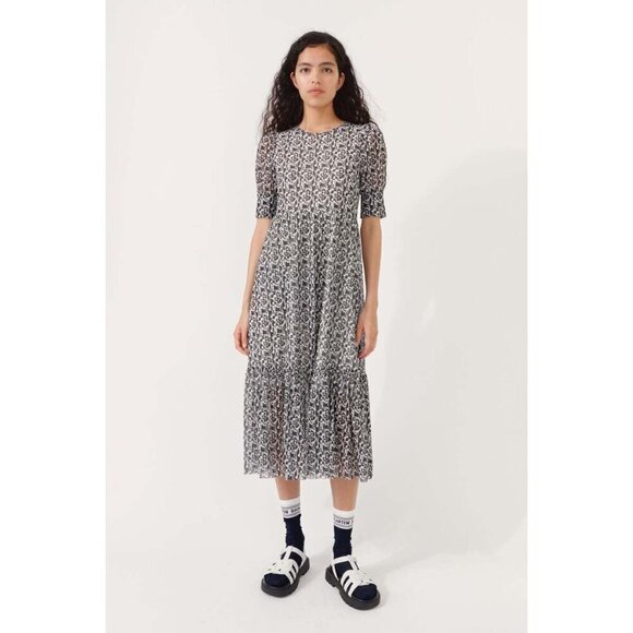 Baum Und Pferdgarten Dresses & Skirts - Baum Und Pferdgarten Jocelyn Black White Mesh Midi Dress Size S